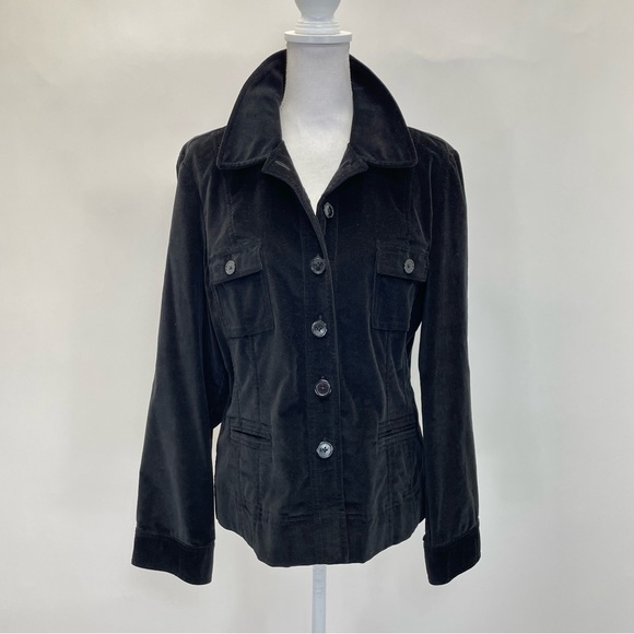 Talbots Jackets & Blazers - Talbots Velvet Stretch Cotton Jacket Size 16 Black